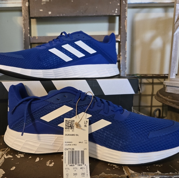 Mens 12 Adidas Duramo SL trail running Shoes Royal Blue NWT Lightweight - Picture 4 of 7